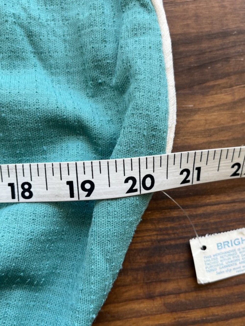 Lady Carol of NY Dress Size 20 Teal White Mod Mandarin Collar Belted Trevira NWT - Picture 11 of 13